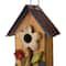 Glitzhome® Distressed Wooden Birdhouse with Flower